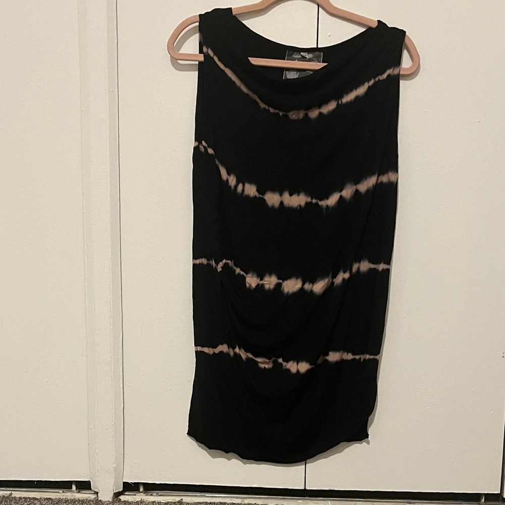 Young Fabulous & Broke Black and Tan Tie-Dye Tank Top